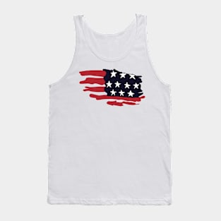 Hand Drawn American Flag Graphic Gift Tank Top